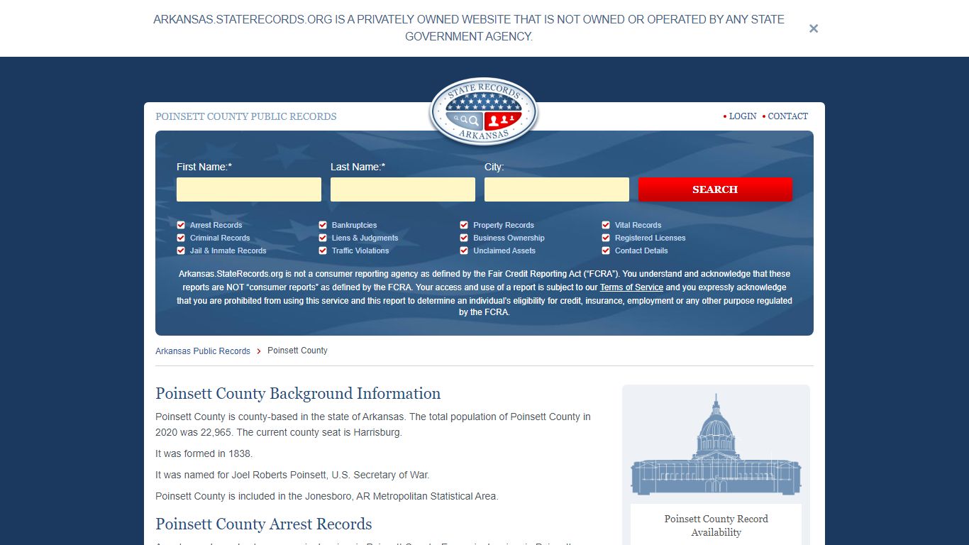 Poinsett County Arrest, Court, and Public Records | StateRecords.org